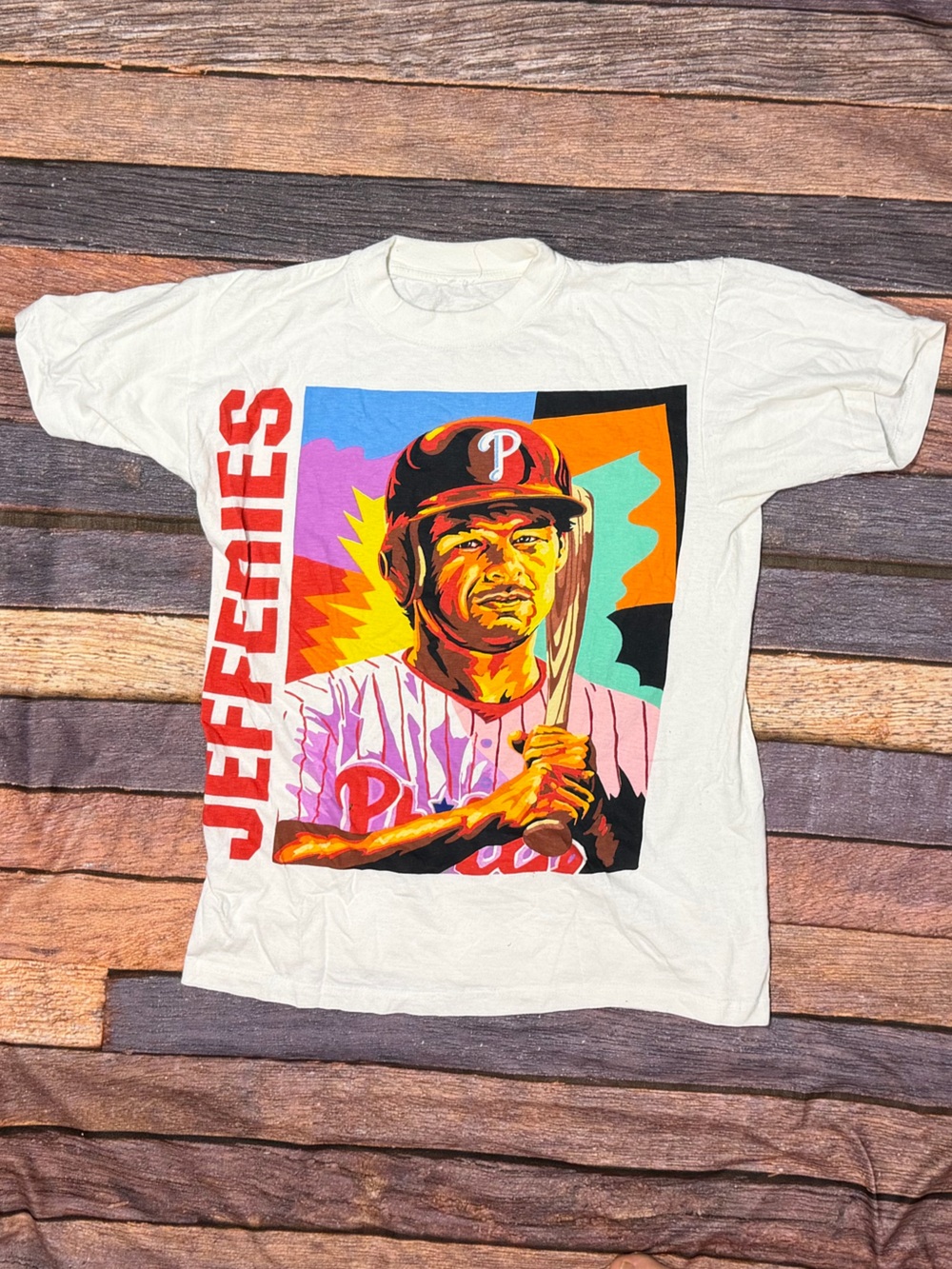 Vintage 90s Gregg Jefferies Philadelphia Phillies MLB Baseball 1990s tee